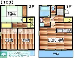 クレセントパレスII 3LDKの間取り