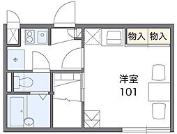 レオパレスＰＩＮＯ 1階1Kの間取り