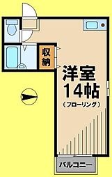 オーセンティック 1階ワンルームの間取り