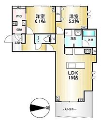 Ｆｏｒｌｕｃｅ　（フォルーチェ） 3階2LDKの間取り