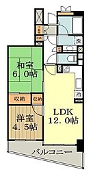 ルネサンスフォルム国分寺 2階2LDKの間取り
