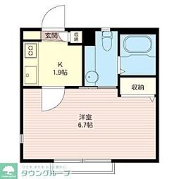 パパスプランタン 1階1Kの間取り