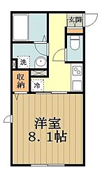 トレーヴォ 1階1Kの間取り