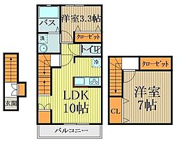 エスト野口町 2階1LDKの間取り