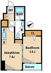 ドゥーエ東高円寺 1DKの間取図画像