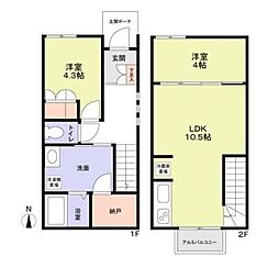 Azalea境南町 2LDKの間取図画像