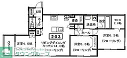 仮)へーベルメゾン宮前2丁目 2LDKの間取図画像