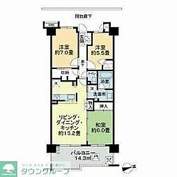 武蔵野レジデンス弐番街 3LDKの間取図画像