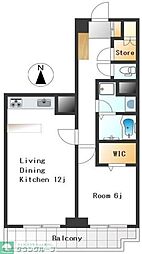 一橋学園ガーデニア 1LDKの間取図画像
