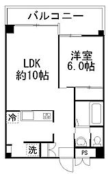 パークヒルズ.K 1Kの間取図画像