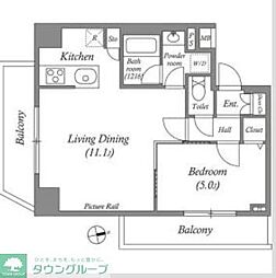 ルクレ上北沢ルネサンスコート 1LDKの間取図画像