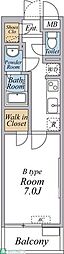 リブリ・東村山 1Kの間取図画像