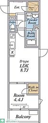 リブリ・東村山 1LDKの間取図画像