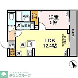 セレスティア桜上水 1LDKの間取図画像