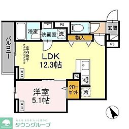 セレスティア桜上水 1LDKの間取図画像