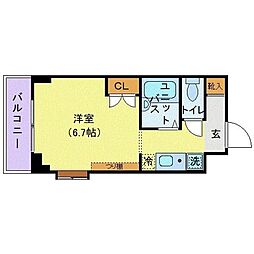 カーサアサノ ワンルームの間取図画像