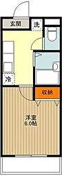 ローレル恋ケ窪 1Kの間取図画像