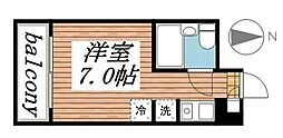 タッシ国立 ワンルームの間取図画像