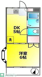 センチュリーハイムB 1DKの間取図画像