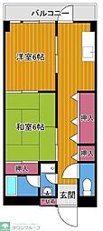柳沢ガーデンハイツ 2DKの間取図画像
