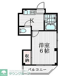 グリーンハイム 1Kの間取図画像