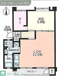 公社多摩川住宅ハ-19号棟 1SLDKの間取図画像