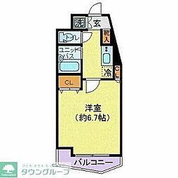 小田急小田原線 代々木八幡駅 徒歩10分の賃貸マンション 4階1Kの間取り