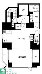 CREAL premier恵比寿 4階1LDKの間取り