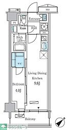 京急本線 立会川駅 徒歩5分の賃貸マンション 6階1LDKの間取り
