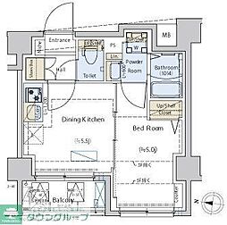 東急東横線 学芸大学駅 徒歩15分の賃貸マンション 4階1DKの間取り