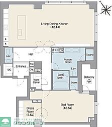 東京メトロ南北線 白金台駅 徒歩10分の賃貸マンション 1階1SLDKの間取り