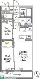 都営三田線 春日駅 徒歩7分の賃貸マンション 1階2LDKの間取り