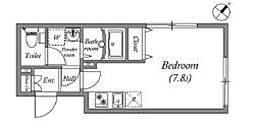 東急東横線 都立大学駅 徒歩5分の賃貸マンション 3階ワンルームの間取り