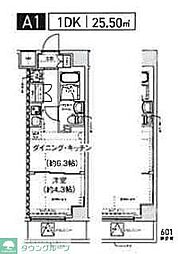 京王線 幡ヶ谷駅 徒歩13分の賃貸マンション 2階1DKの間取り