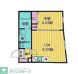 東京メトロ東西線 神楽坂駅 徒歩5分の賃貸マンション 3階1LDKの間取り