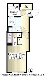 ルオーレ恵比寿 1階1Kの間取り