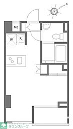 東京メトロ千代田線 代々木公園駅 徒歩9分の賃貸マンション 1階ワンルームの間取り