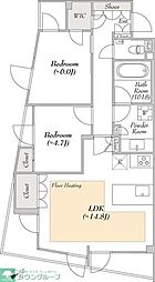 JR山手線 恵比寿駅 徒歩7分の賃貸マンション 3階2LDKの間取り