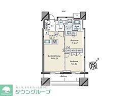 東京メトロ銀座線 渋谷駅 徒歩6分の賃貸マンション 8階2LDKの間取り