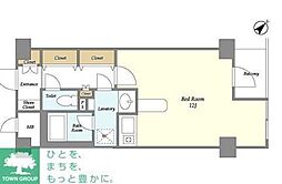 JR山手線 田町駅 徒歩7分の賃貸マンション 6階ワンルームの間取り