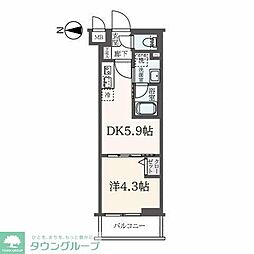 東京メトロ副都心線 東新宿駅 徒歩5分の賃貸マンション 1階1DKの間取り