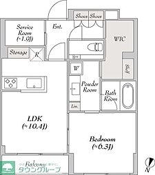 JR山手線 目黒駅 徒歩4分の賃貸マンション 3階1SLDKの間取り