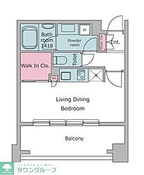東急田園都市線 渋谷駅 徒歩5分の賃貸マンション 3階ワンルームの間取り