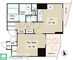 東京メトロ南北線 白金高輪駅 徒歩11分の賃貸マンション 11階1DKの間取り