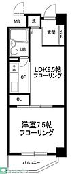 JR総武線 千駄ケ谷駅 徒歩8分の賃貸マンション 2階1LDKの間取り