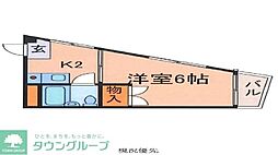 京王井の頭線 駒場東大前駅 徒歩7分の賃貸マンション 3階1Kの間取り