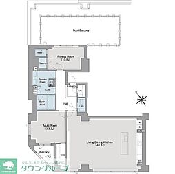 東京メトロ南北線 白金台駅 徒歩11分の賃貸マンション 4階2LDKの間取り
