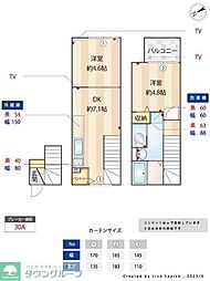 東急世田谷線 西太子堂駅 徒歩10分の賃貸アパート 2階2DKの間取り
