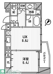 東京メトロ千代田線 代々木公園駅 徒歩6分の賃貸マンション 6階1LDKの間取り