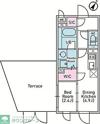 京王井の頭線 神泉駅 徒歩5分の賃貸マンション 1階1DKの間取り